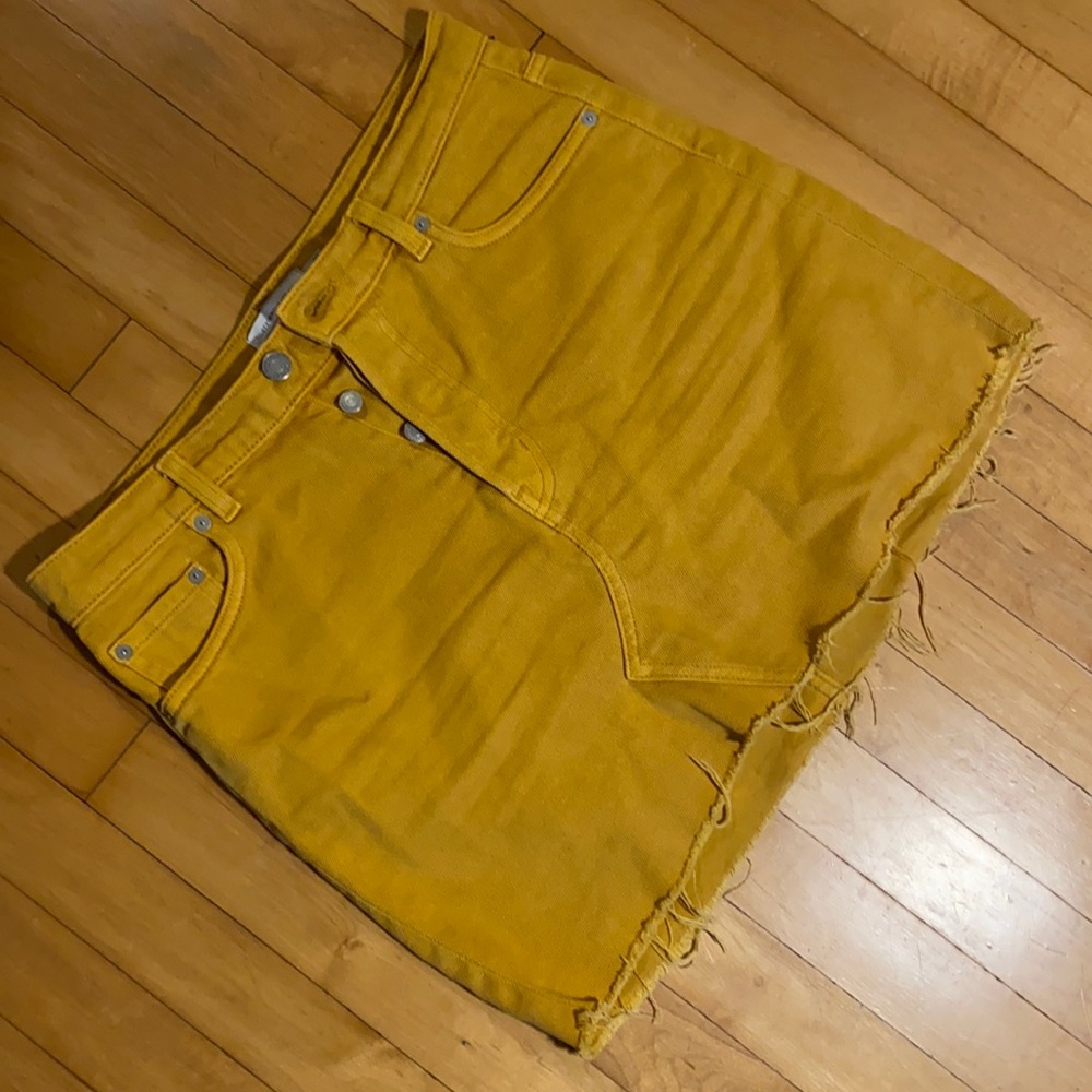 & other stories yellow denim skirt